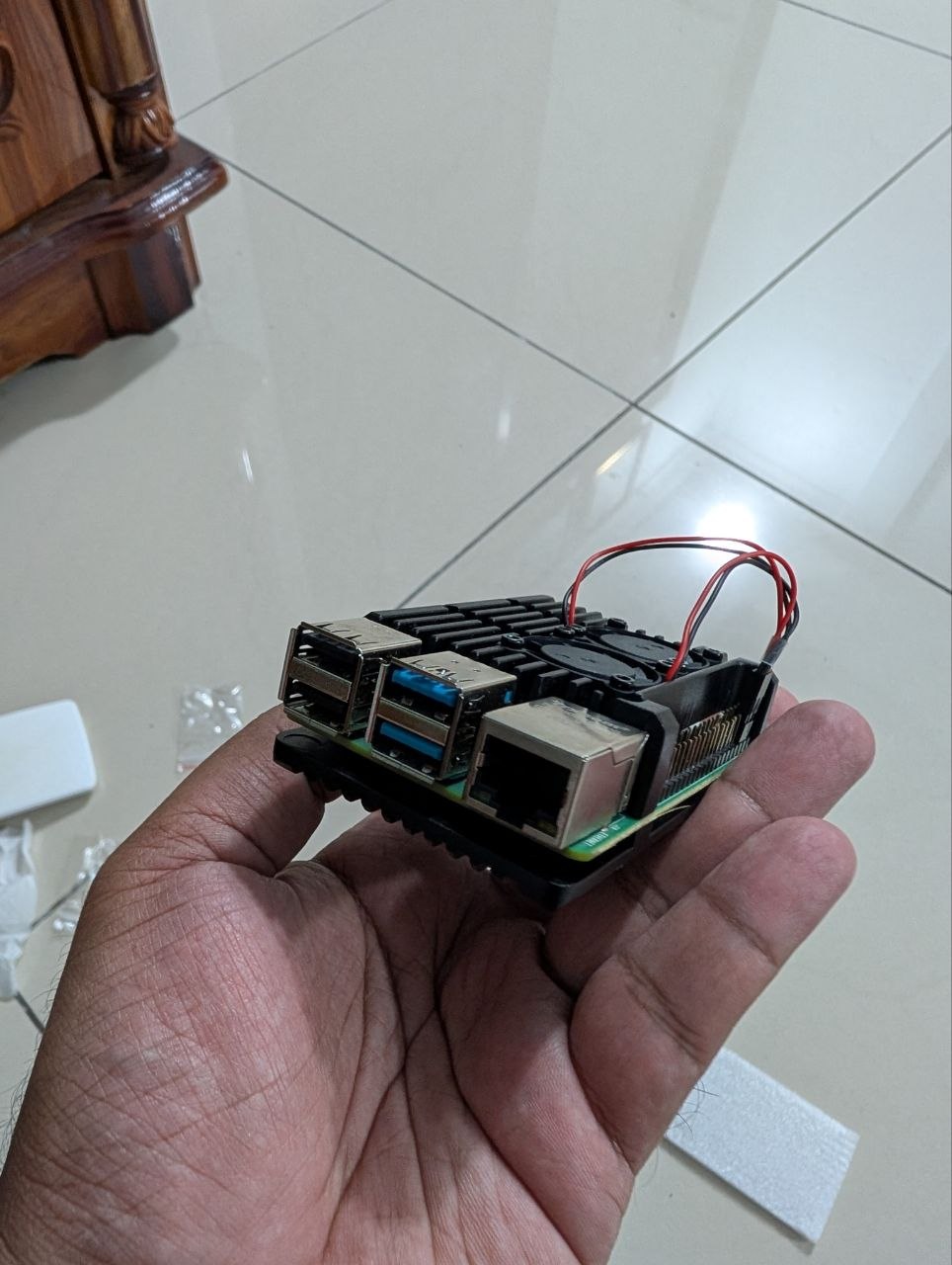 Raspberry Pi 4 board after case removal