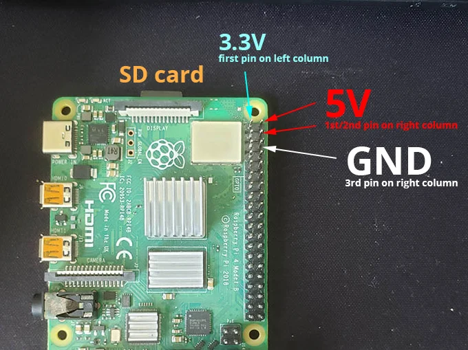GPIO power pin reference for fan wiring