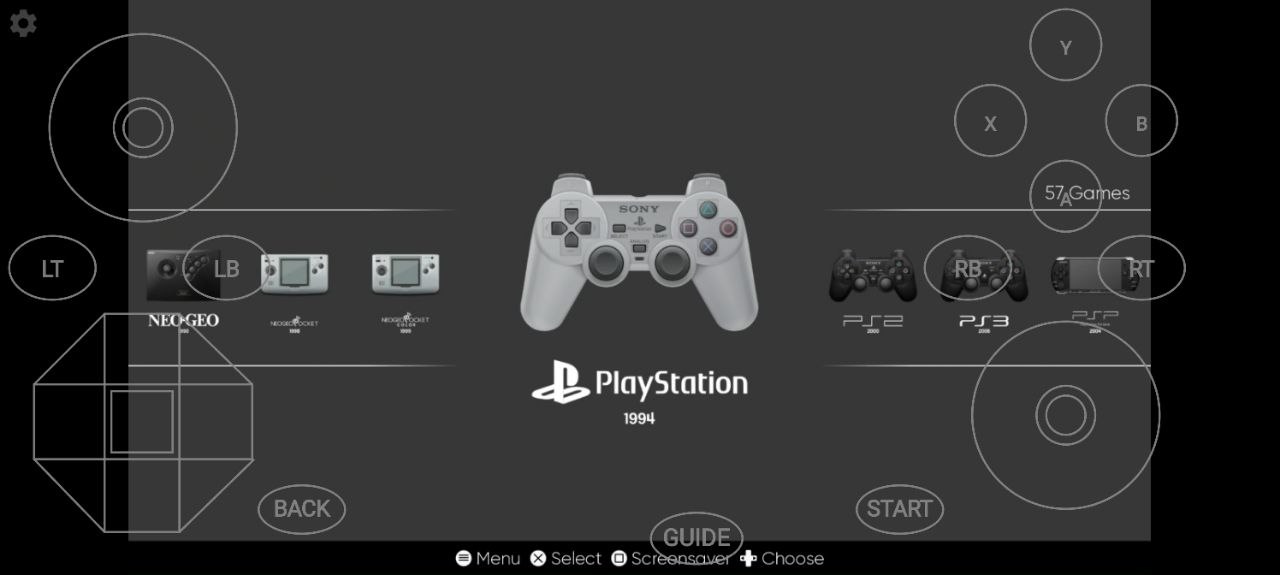 ES-DE on the phone, PlayStation selected